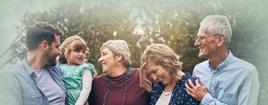 Multigenerational family outside